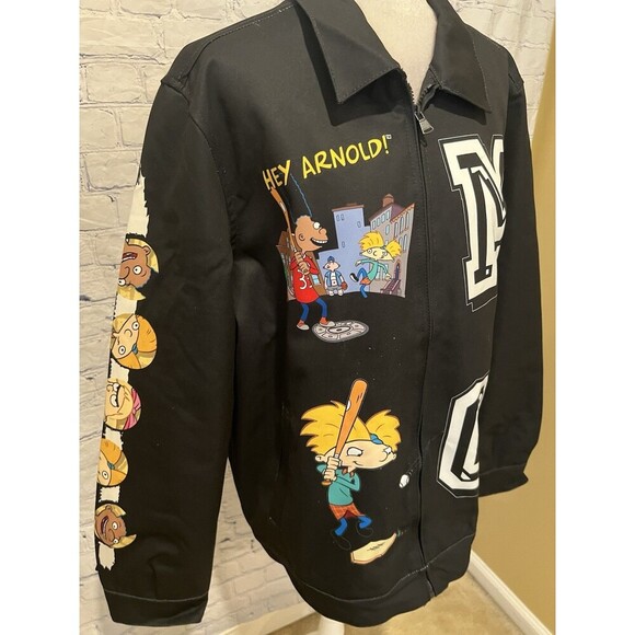NICKELODEON Hey Arnold X MEMBERS ONLY Black Graphic Jacket Men’s Unisex Size L - Picture 5 of 11
